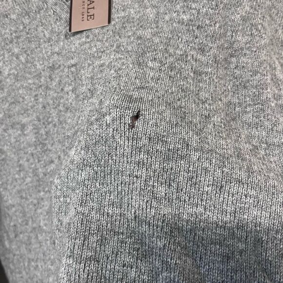 NWT Amicale | Cashmere Wool Blend Plated Jersey V-Neck Pullover Mens Sweater L - Picture 7 of 7